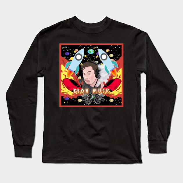 Elon Musk is BADASS! Long Sleeve T-Shirt by Barnyardy